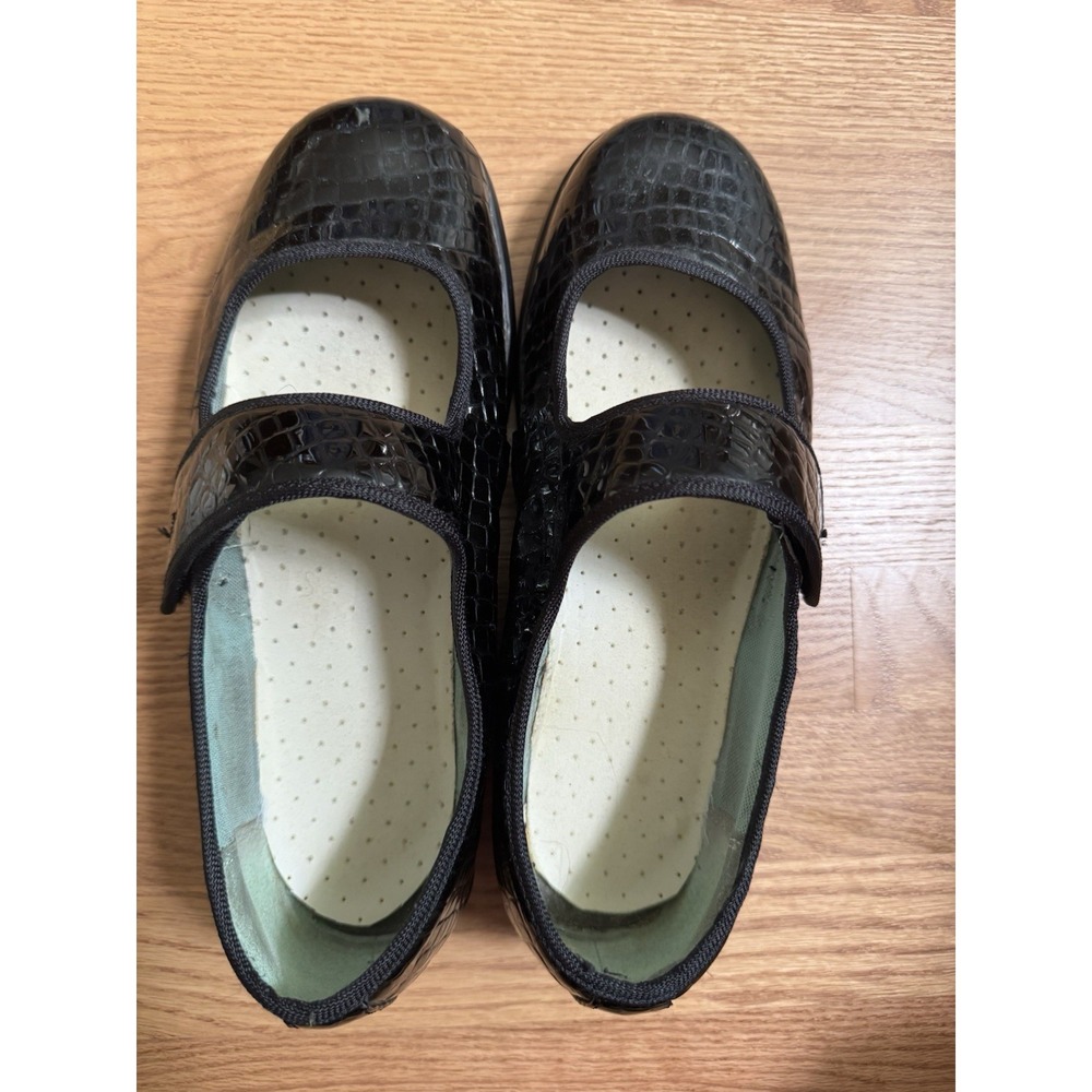 Women Apex Black Croco Embossed Mary Jane Orthopedic Diabetic Comfort Shoes 12XW
